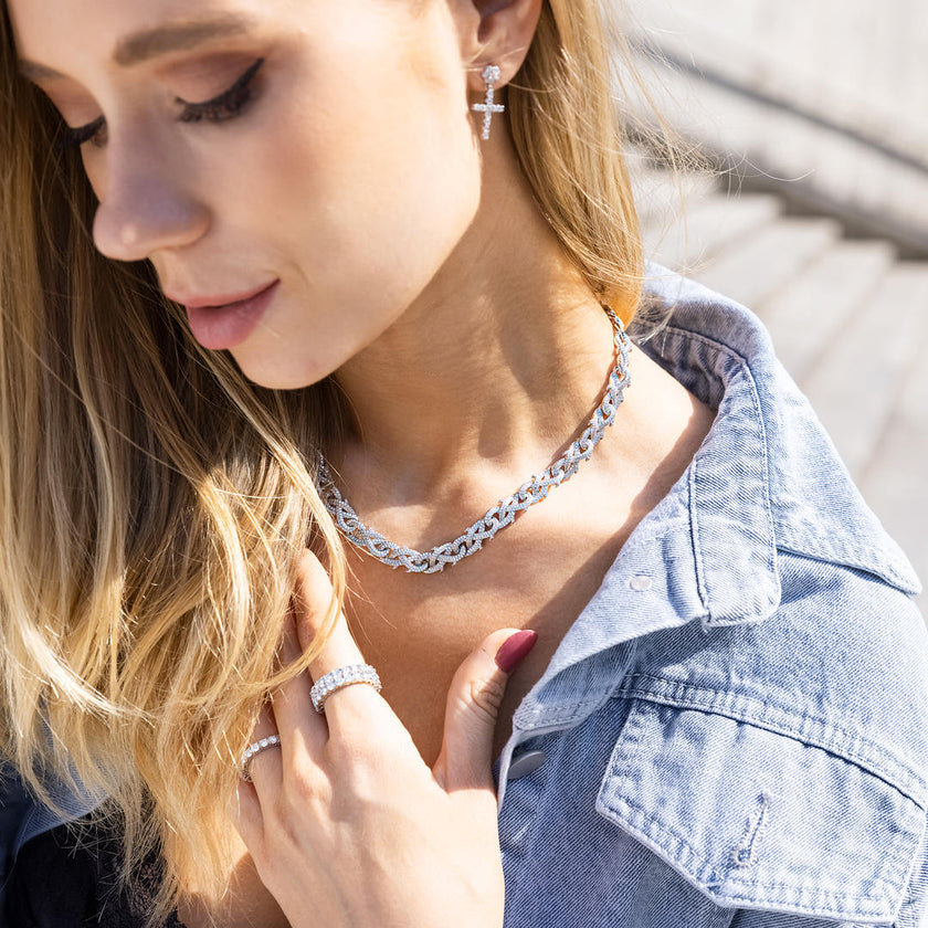S925 Moissanite Crown Of Thorns Chain Or Bracelet