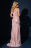 Off Shoulder Sequin Evening Gown