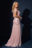 Off Shoulder Sequin Evening Gown
