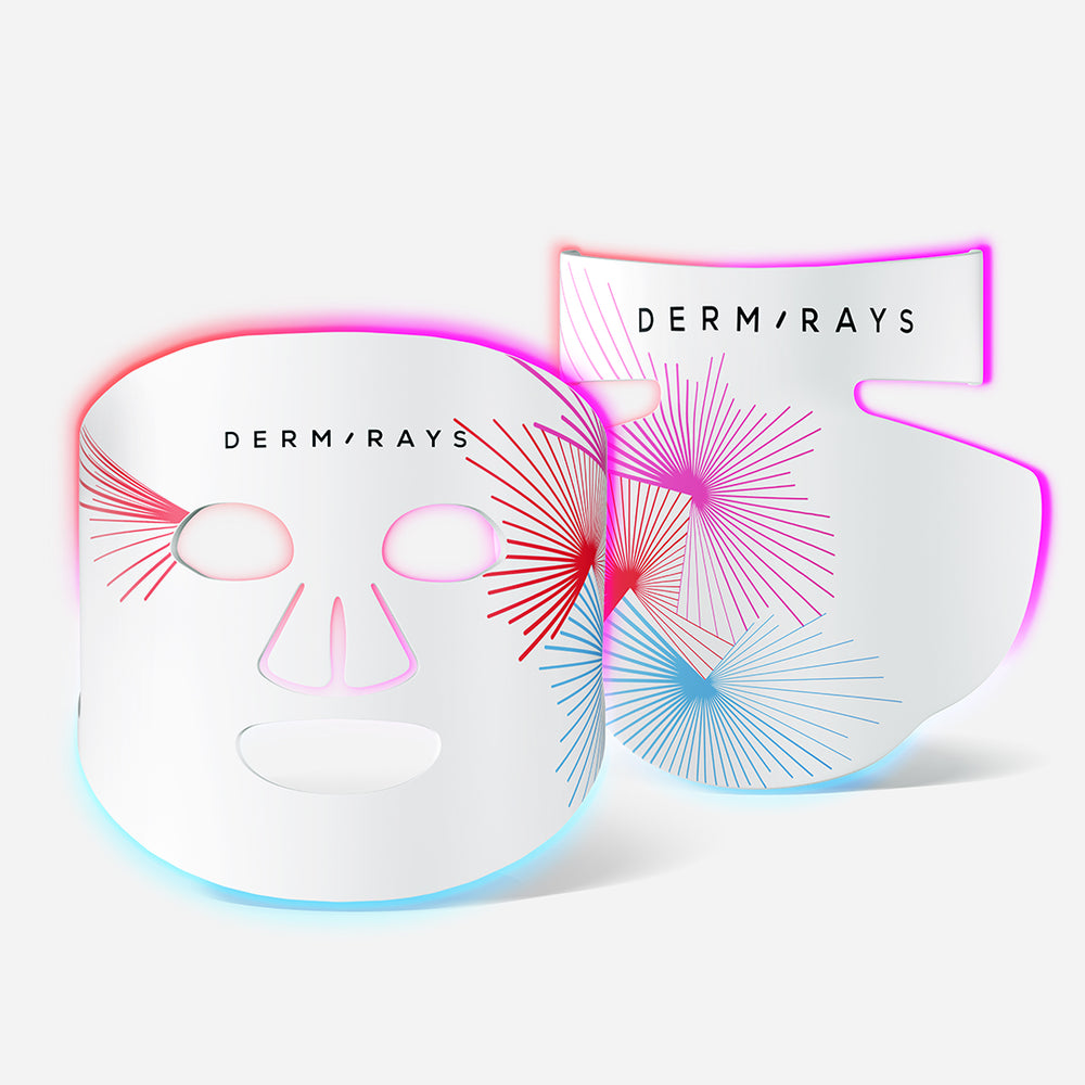 DermRays LED Light Therapy Silicone Mask For Face, Neck and Décolletage, Revitalize & Renew Your Skin
