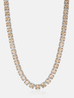 10mm S925 Square Gem Moissanite Clustered Tennis Chain