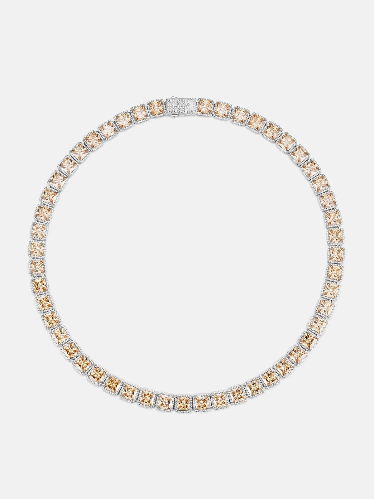 10mm S925 Square Gem Moissanite Clustered Tennis Chain