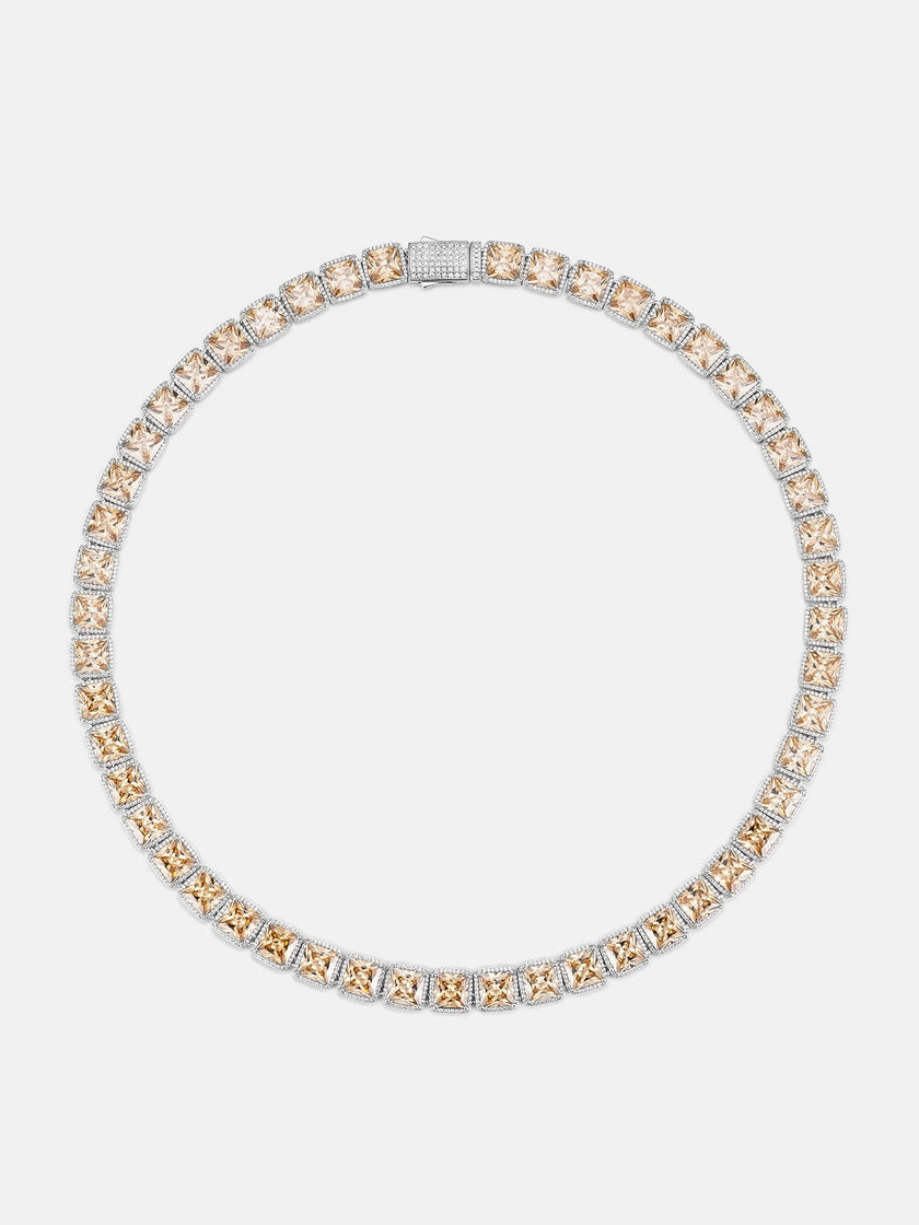 10mm S925 Square Gem Moissanite Clustered Tennis Chain