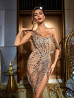 Bail Split Sequin Mini Dress In Bronze