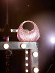 Ashey Clear Embellished Bag In Pink
