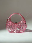 Ashey Clear Embellished Bag In Pink