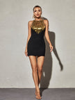 Black Breen Sequin Beaded Mini Dress