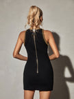Black Breen Sequin Beaded Mini Dress