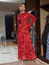 Cece Long Sleeve Rose Printed Maxi Dress