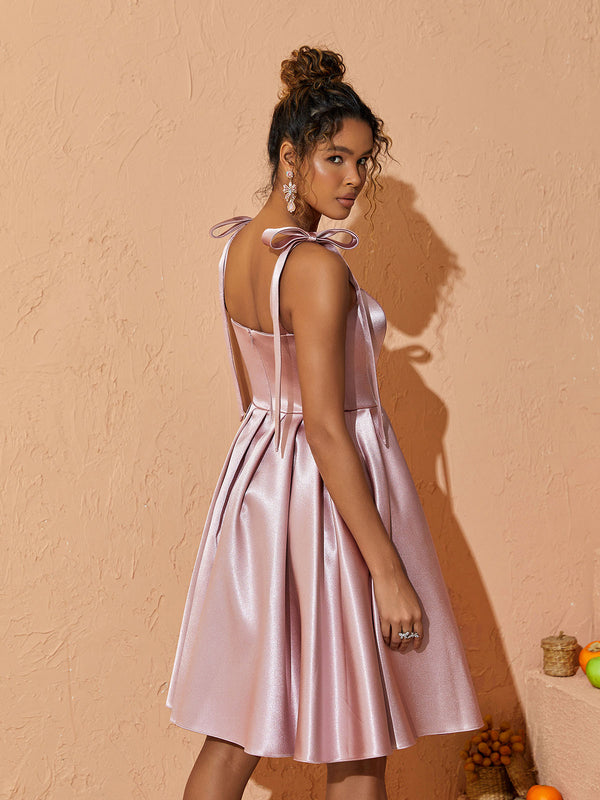 Demi Satin Pleated Dress