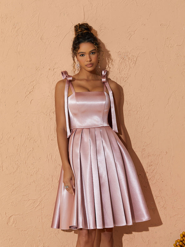 Demi Satin Pleated Dress