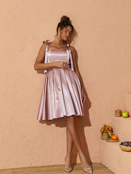 Demi Satin Pleated Dress