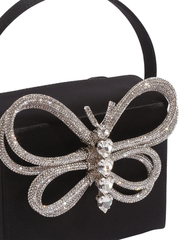 Fia Crystal Butterfly Clutch In Black