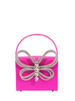 Fia Crystal Butterfly Clutch In Hot Pink