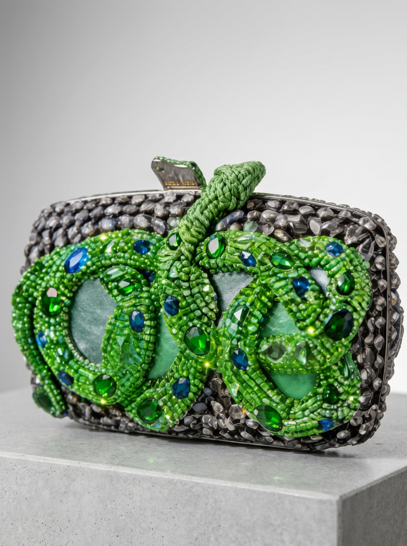 Oma Snake Shaped Rhinestone Evening Clutch Bags Boutique Gorgeous Crystal Metal Clutch Purses And Handbags Wedding Party