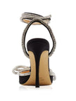 Laila Bow Crystal Satin Heels In Black