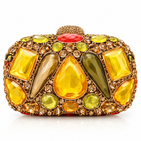Big Stones Evening Purse Bags Rhinestone Wedding Gems Clutch Bag