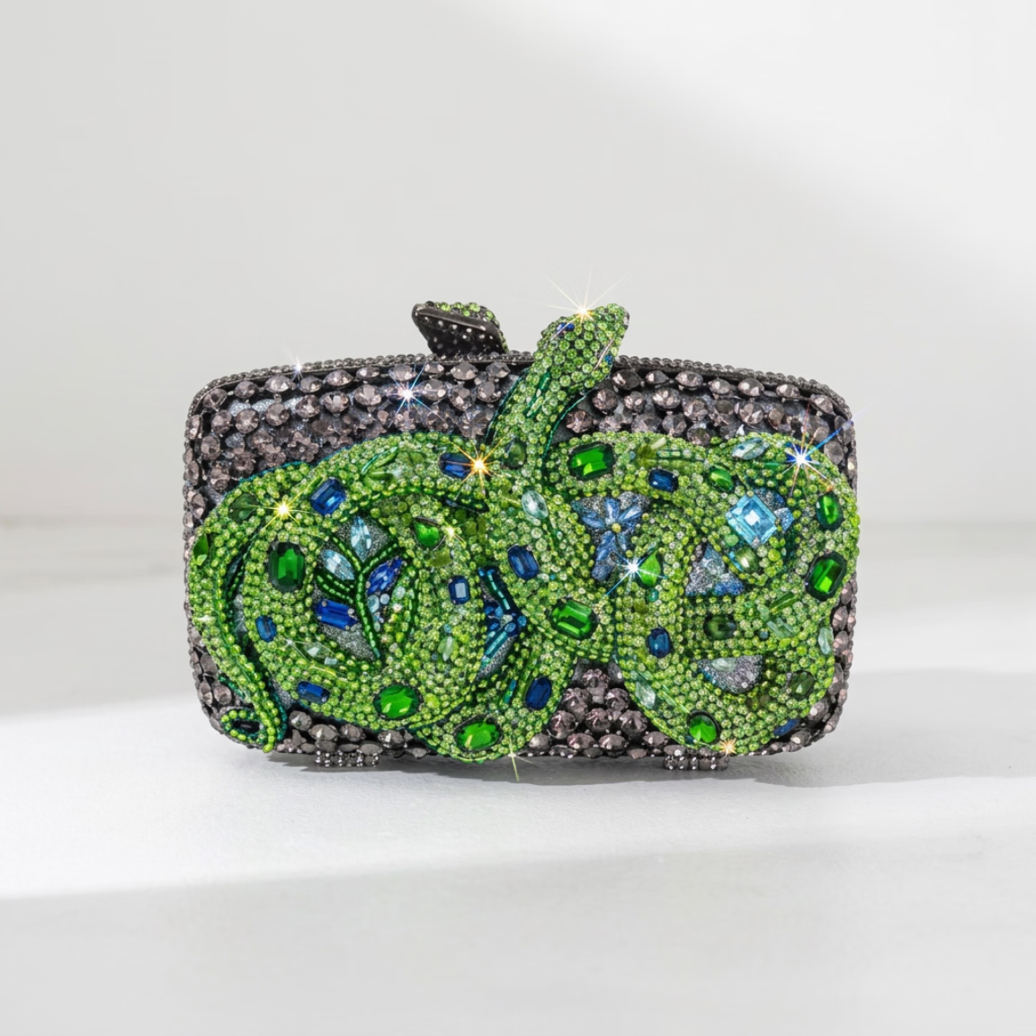 Oma Snake Shaped Rhinestone Evening Clutch Bags Boutique Gorgeous Crystal Metal Clutch Purses And Handbags Wedding Party