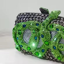 Oma Snake Shaped Rhinestone Evening Clutch Bags Boutique Gorgeous Crystal Metal Clutch Purses And Handbags Wedding Party