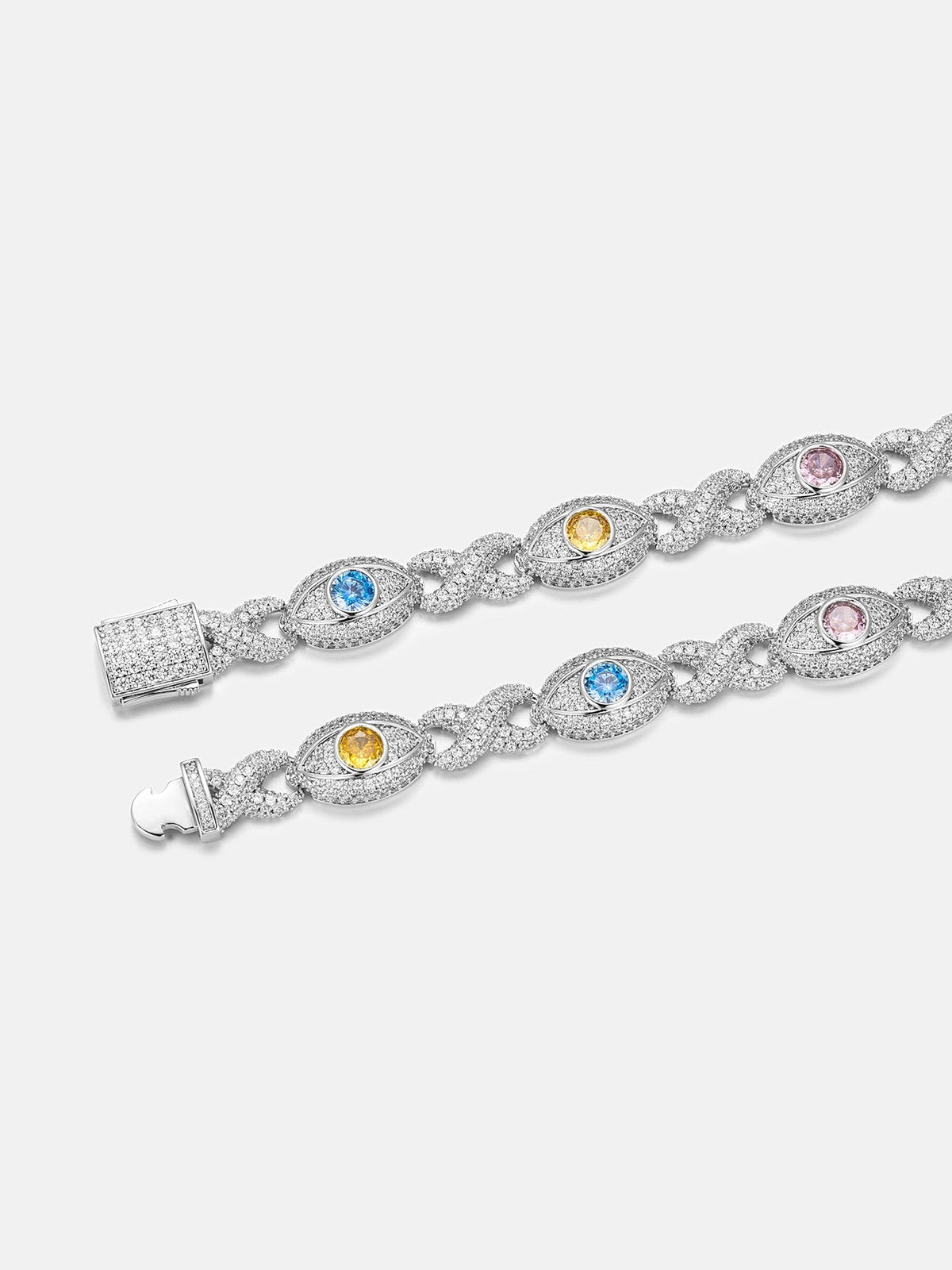 Moissanite Multi Gemstone Evil Eye Eternity Chain