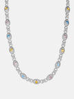 Moissanite Multi Gemstone Evil Eye Eternity Chain
