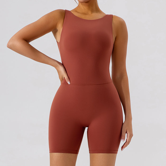 Doublecrown collections hollowed-out yoga bodysuit yoga