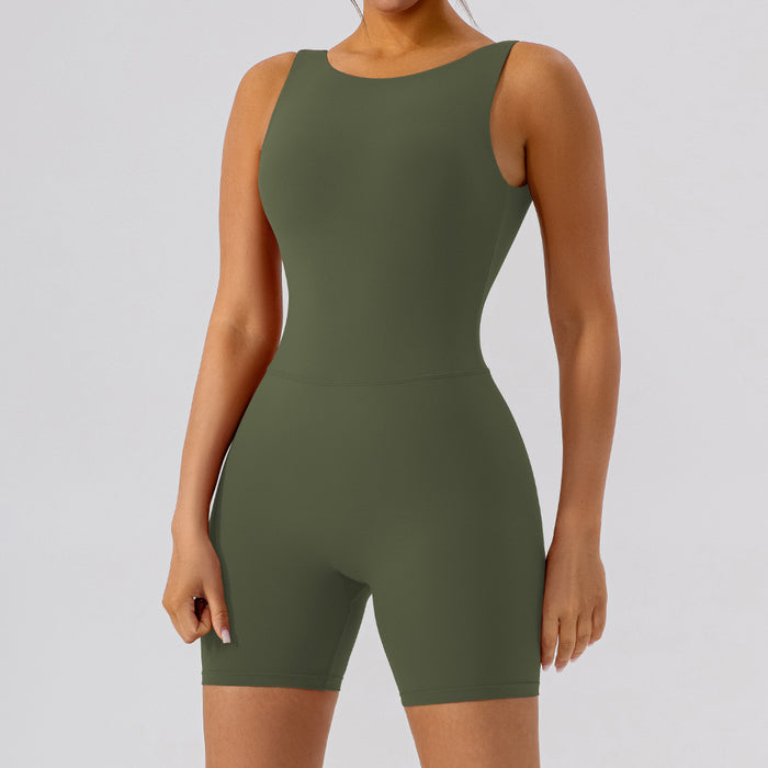 Doublecrown collections hollowed-out yoga bodysuit yoga