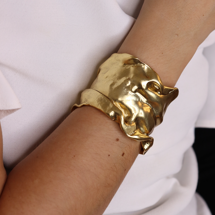 Trendy Crumpled Foil Cuff Bracelet