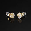 Solid Gold Moissanite Cluster Hexagon Earrings