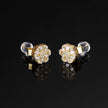 Solid Gold Moissanite Cluster Hexagon Earrings