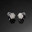 Solid Gold Moissanite Cluster Hexagon Earrings