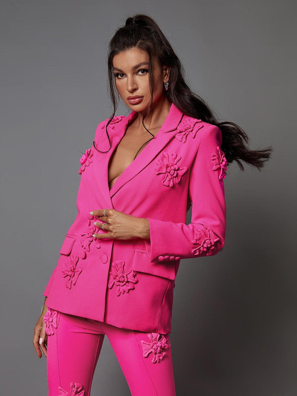 Pink Indiana Floral Embellished Blazer Set - Image 4