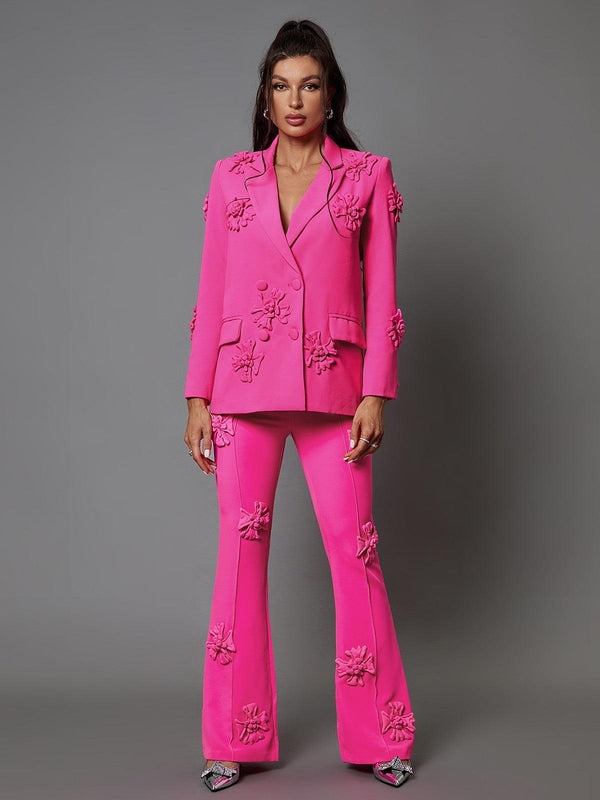 Pink Indiana Floral Embellished Blazer Set - Image 10
