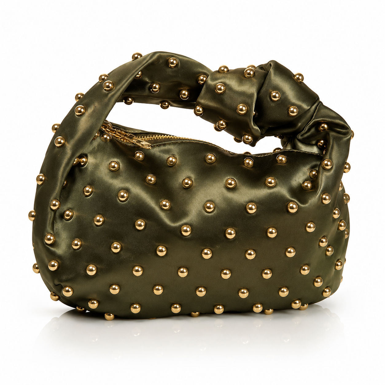 Satin Studded Hobo Bag - Image 2