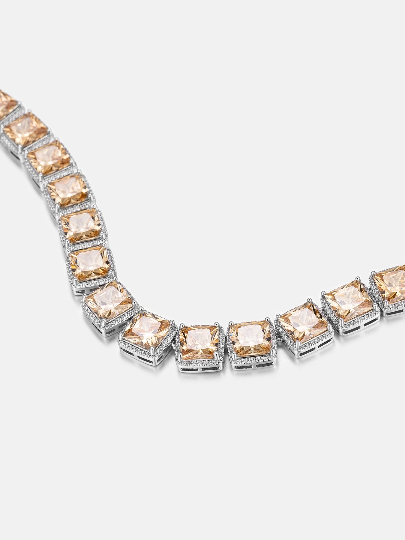 10MM S925 SQUARE GEM MOISSANITE CLUSTERED TENNIS CHAIN - Image 5