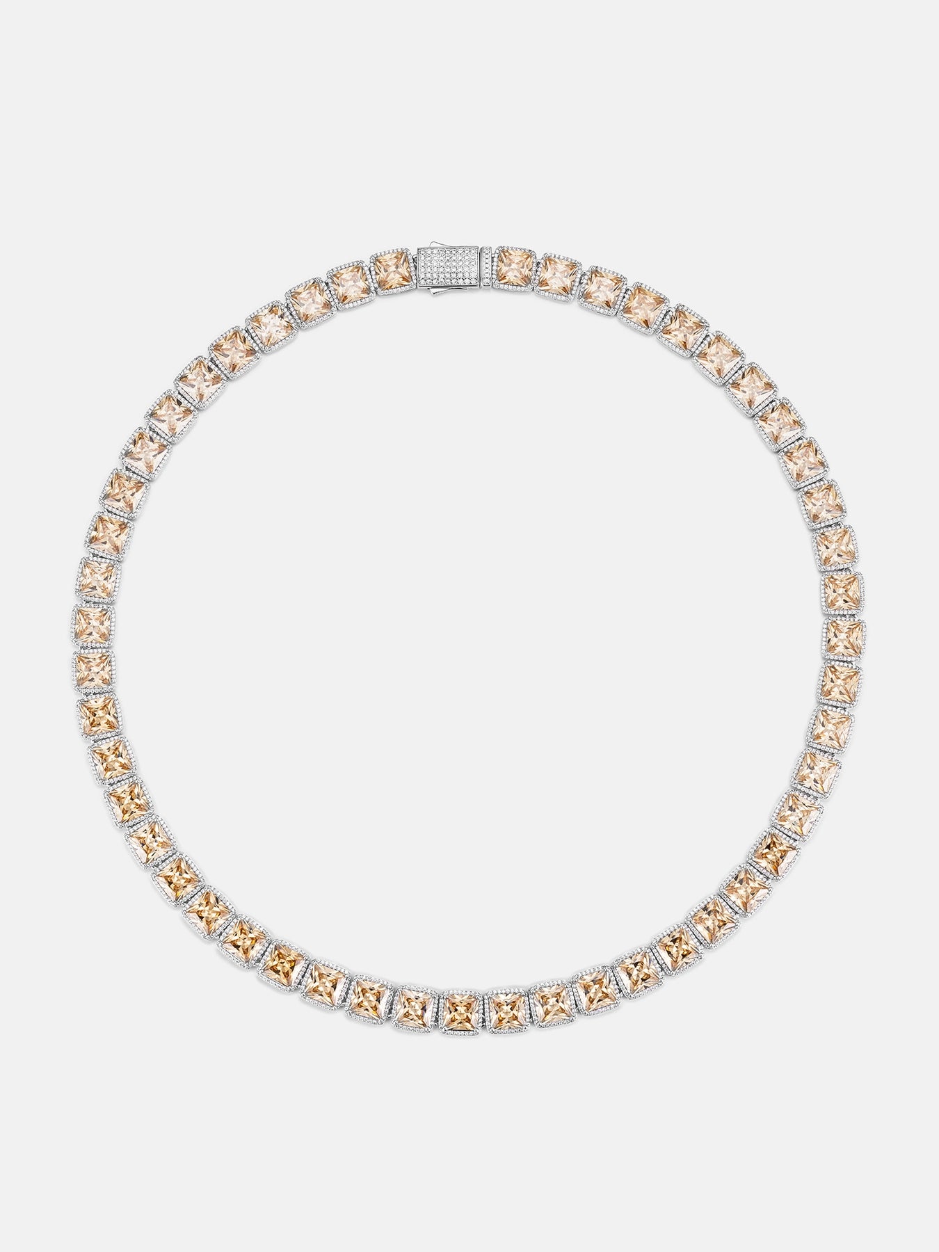 10MM S925 SQUARE GEM MOISSANITE CLUSTERED TENNIS CHAIN - Image 6